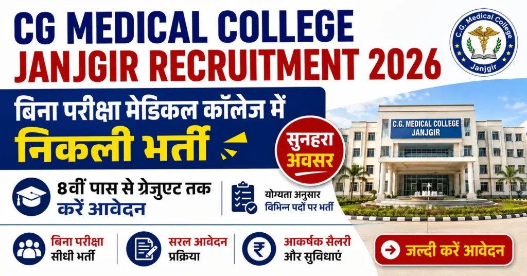 CG Medical College Janjgir Recruitment 2026